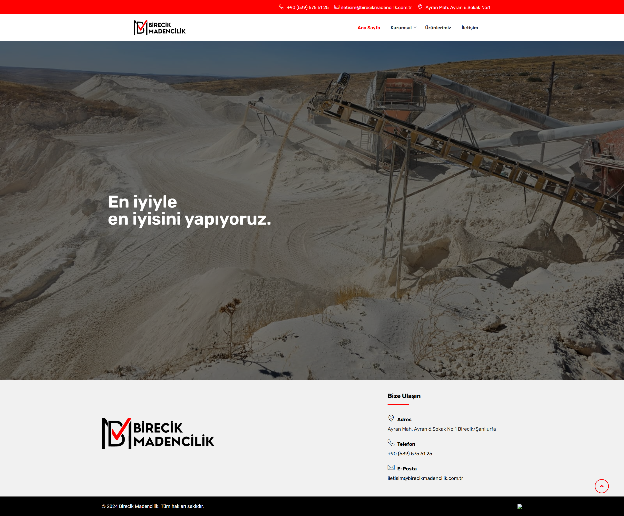 Birecik Madencilik - Kurumsal Web Site